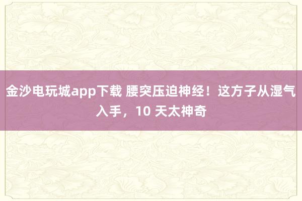 金沙电玩城app下载 腰突压迫神经!这方子从湿气入手,10 天太神奇