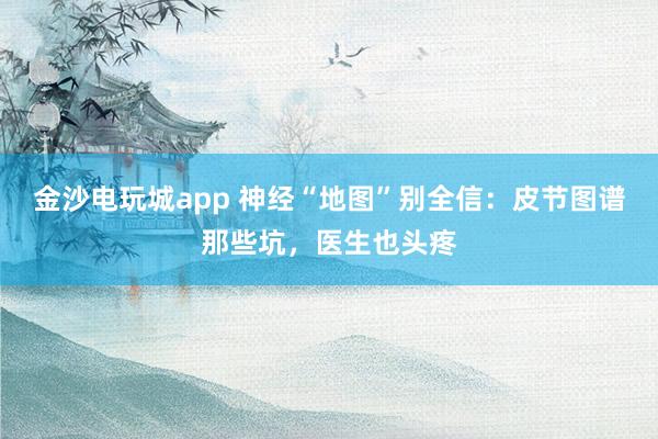 金沙电玩城app 神经“地图”别全信：皮节图谱那些坑，医生也头疼