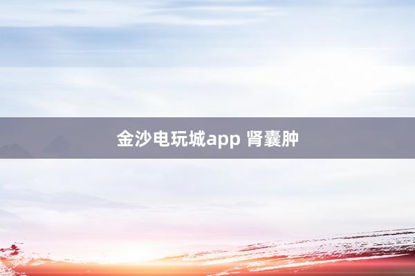 金沙电玩城app 肾囊肿