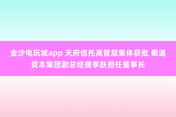 金沙电玩城app 天府信托高管层集体获批 蜀道资本集团副总经理李跃担任董事长