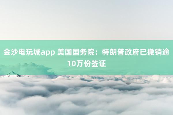 金沙电玩城app 美国国务院：特朗普政府已撤销逾10万份签证