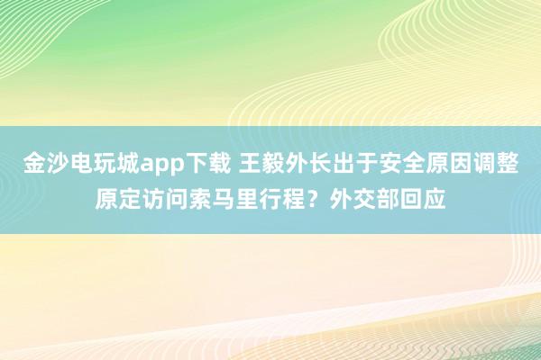 金沙电玩城app下载 王毅外长出于安全原因调整原定访问索马里行程？外交部回应