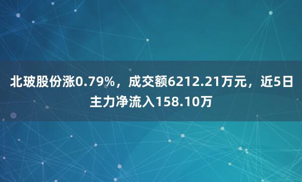 北玻股份涨0.79%，成交额6212.21万元，近5日主力净流入158.10万