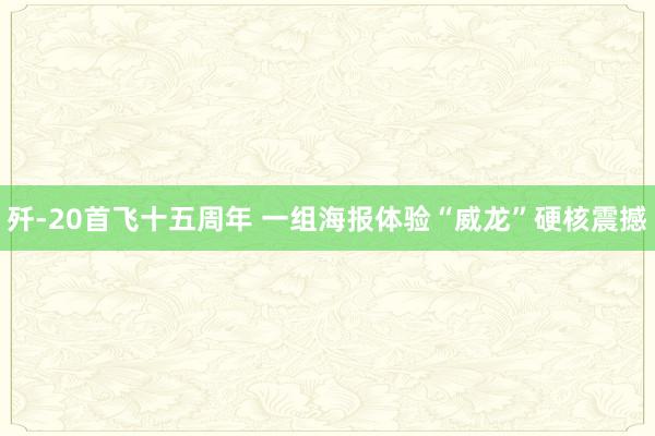 歼-20首飞十五周年 一组海报体验“威龙”硬核震撼