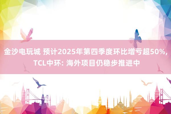 金沙电玩城 预计2025年第四季度环比增亏超50%, TCL中环: 海外项目仍稳步推进中