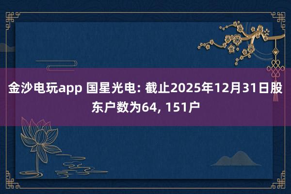 金沙电玩app 国星光电: 截止2025年12月31日股东户数为64, 151户