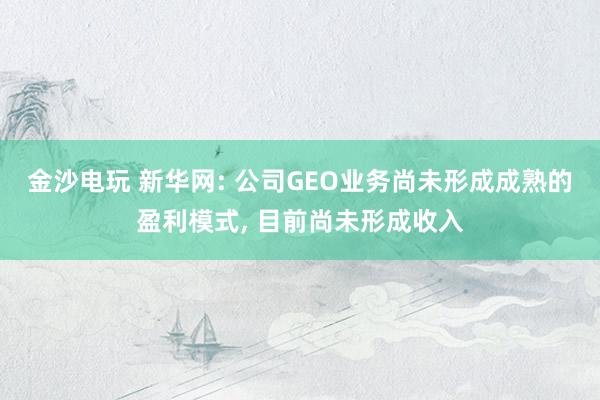 金沙电玩 新华网: 公司GEO业务尚未形成成熟的盈利模式, 目前尚未形成收入