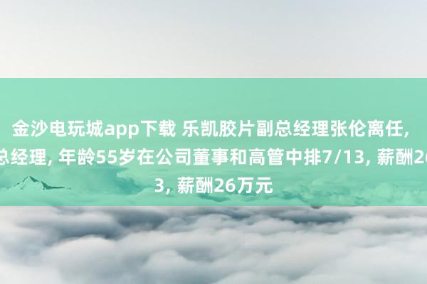 金沙电玩城app下载 乐凯胶片副总经理张伦离任, 新任总经理, 年龄55岁在公司董事和高管中排7/13, 薪酬26万元