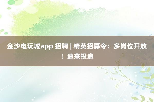金沙电玩城app 招聘 | 精英招募令：多岗位开放！速来投递