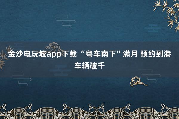 金沙电玩城app下载 “粤车南下”满月 预约到港车辆破千