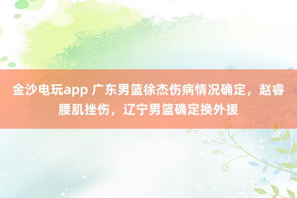 金沙电玩app 广东男篮徐杰伤病情况确定，赵睿腰肌挫伤，辽宁男篮确定换外援