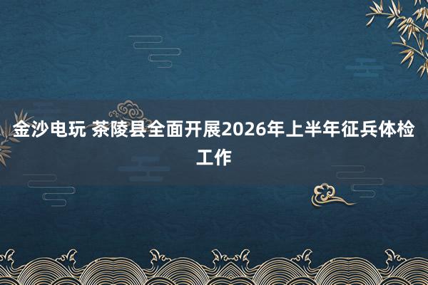 金沙电玩 茶陵县全面开展2026年上半年征兵体检工作