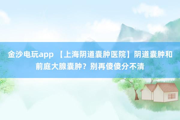 金沙电玩app 【上海阴道囊肿医院】阴道囊肿和前庭大腺囊肿?别再傻傻分不清
