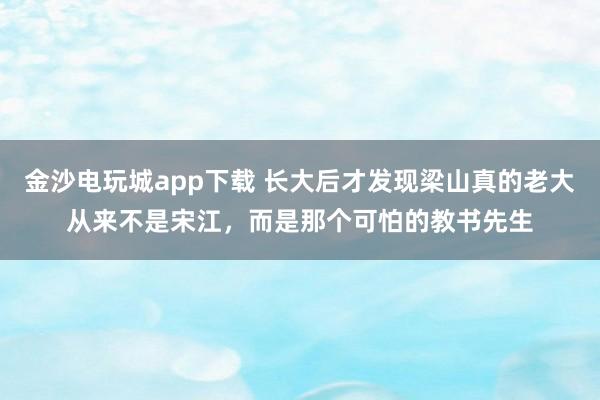 金沙电玩城app下载 长大后才发现梁山真的老大从来不是宋江，而是那个可怕的教书先生