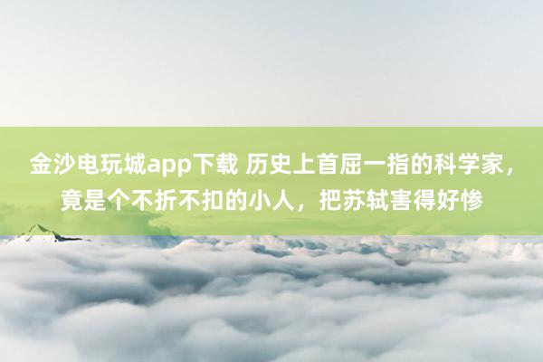 金沙电玩城app下载 历史上首屈一指的科学家,竟是个不折不扣的小人,把苏轼害得好惨