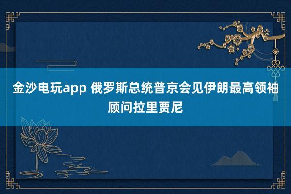 金沙电玩app 俄罗斯总统普京会见伊朗最高领袖顾问拉里贾尼