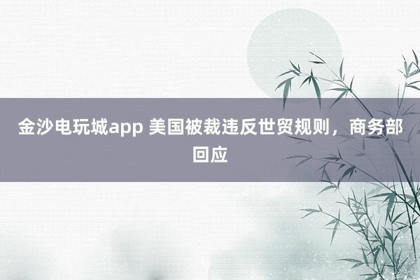 金沙电玩城app 美国被裁违反世贸规则，商务部回应