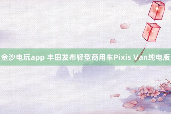 金沙电玩app 丰田发布轻型商用车Pixis Van纯电版