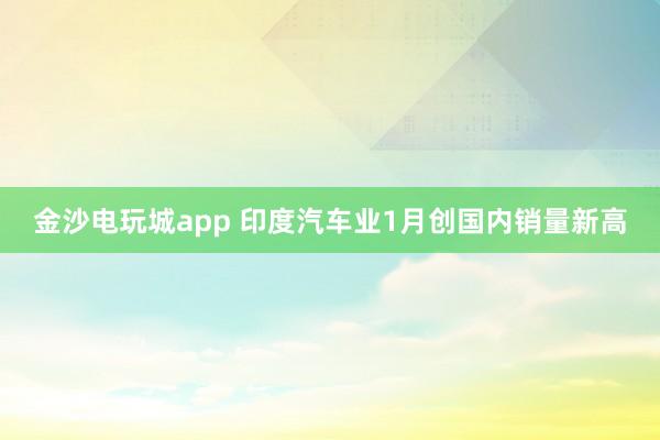 金沙电玩城app 印度汽车业1月创国内销量新高