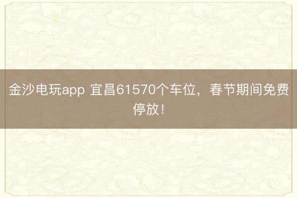 金沙电玩app 宜昌61570个车位，春节期间免费停放！