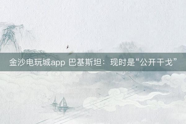 金沙电玩城app 巴基斯坦:现时是“公开干戈”