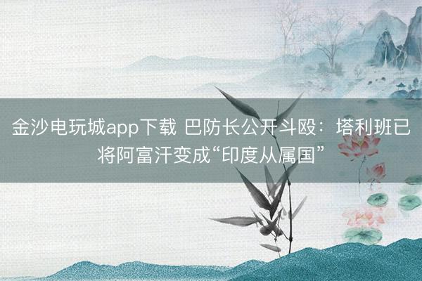 金沙电玩城app下载 巴防长公开斗殴:塔利班已将阿富汗变成“印度从属国”